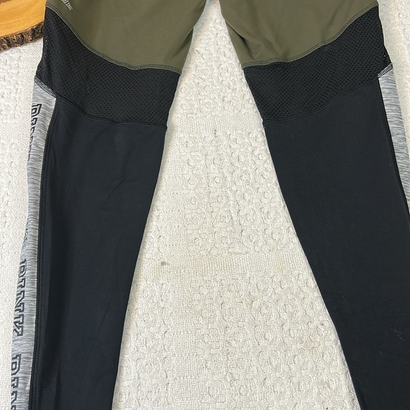 Victoria's Secret Pink Ultimate Fleece-Lined Leggings Olive Green Mesh Large - Picture 5 of 7